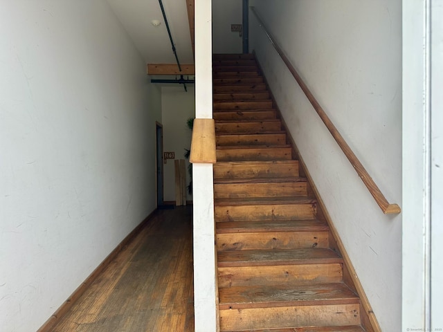 325 Lafayette St Unit 3303, Bridgeport, CT 06604 - staircase featuring wood finished floors