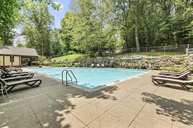 8 Carlisle Ct Unit 8, Brookfield, CT 06804 - community pool featuring a patio and view of scattered trees