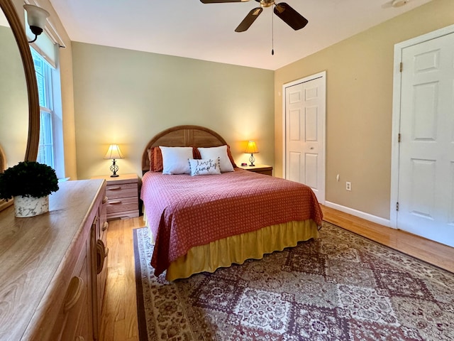 168 Cooper Ln, Hamden, CT 06514 - bedroom with light wood-type flooring and ceiling fan