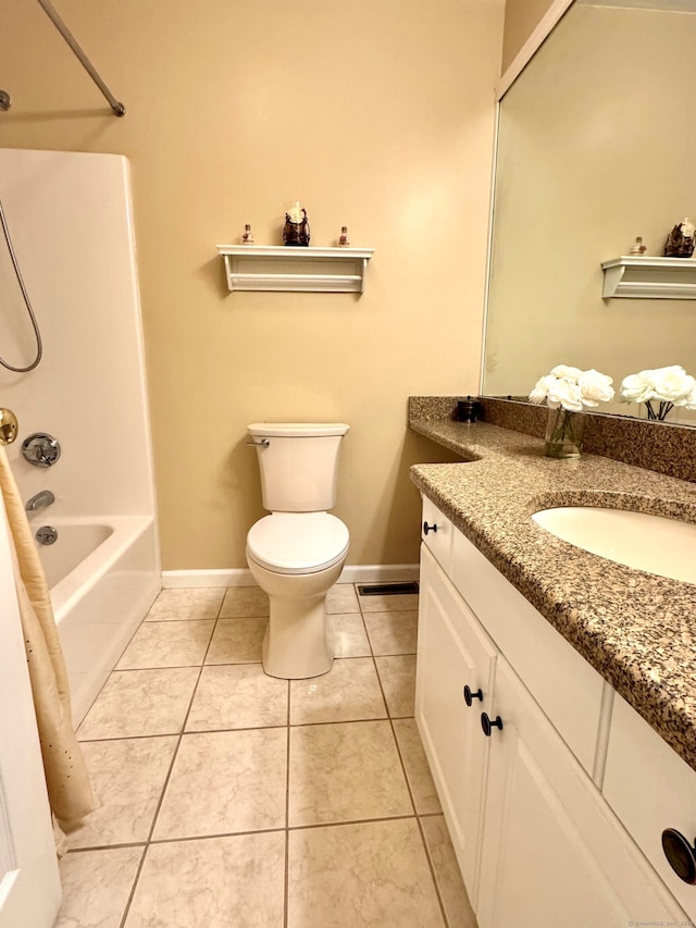168 Cooper Ln, Hamden, CT 06514 - full bathroom with vanity, washtub / shower combination, and tile patterned flooring