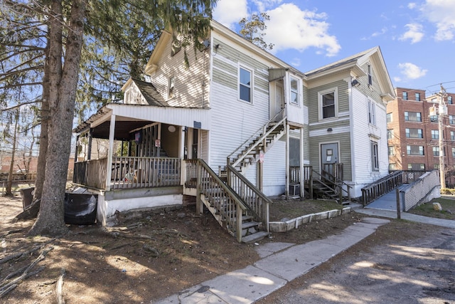 122 Derby Ave, New Haven, CT 06511 - view of front facade featuring stairs and covered porch
