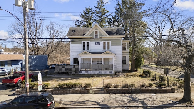 122 Derby Ave, New Haven, CT 06511 - view of front of property with a porch and a shingled roof