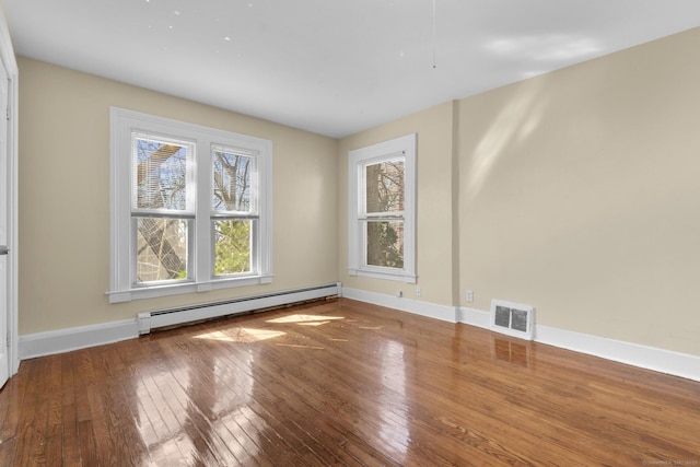 122 Derby Ave, New Haven, CT 06511 - empty room with a baseboard heating unit and wood-type flooring