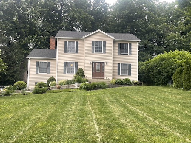 40 Great Plain Rd, Danbury, CT 06811 - colonial inspired home featuring a front lawn and a chimney