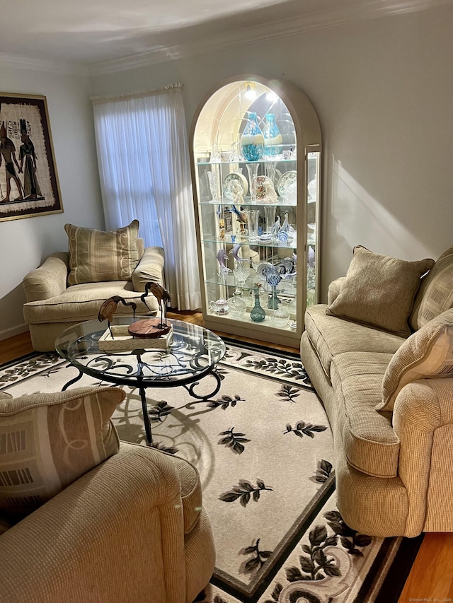 40 Great Plain Rd, Danbury, CT 06811 - living room featuring ornamental molding and wood finished floors