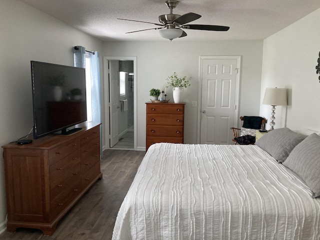 611 Overlook Path Unit 611, Southington, CT 06489 - bedroom with dark wood-style flooring, ceiling fan, and ensuite bathroom