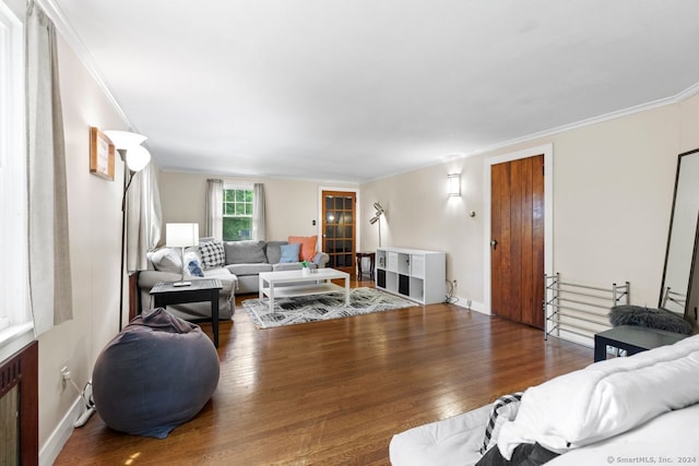 141 Cannon St, Hamden, CT 06518 - living room with wood finished floors and ornamental molding