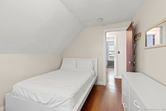 141 Cannon St, Hamden, CT 06518 - bedroom with dark wood-style flooring and lofted ceiling