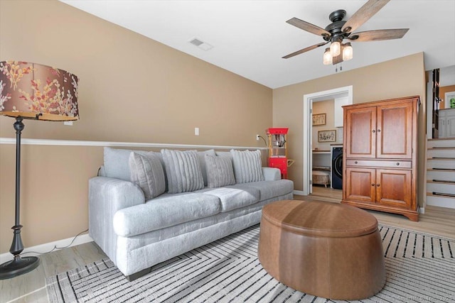 2 Sunwoods Cir, Hamden, CT 06518 - living area featuring ceiling fan and light wood-style floors