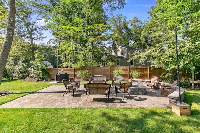 2 Sunwoods Cir, Hamden, CT 06518 - view of patio with an outdoor fire pit