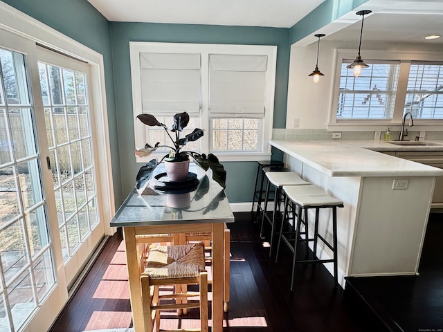 111 Spring Garden St, Hamden, CT 06517 - dining space with plenty of natural light and dark wood finished floors