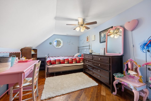 291 Guinevere Rdg, Cheshire, CT 06410 - bedroom with wood finished floors, lofted ceiling, and a ceiling fan