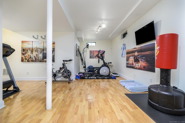 7 Castlewood Dr Unit 7, Monroe, CT 06468 - workout room featuring wood finished floors and baseboards