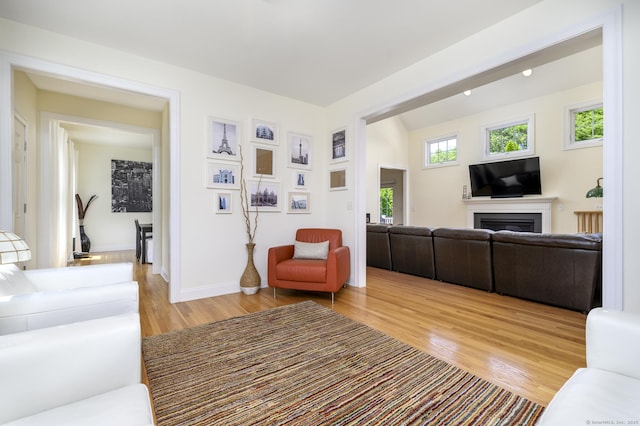 7 Castlewood Dr Unit 7, Monroe, CT 06468 - living area featuring light wood-type flooring and a fireplace
