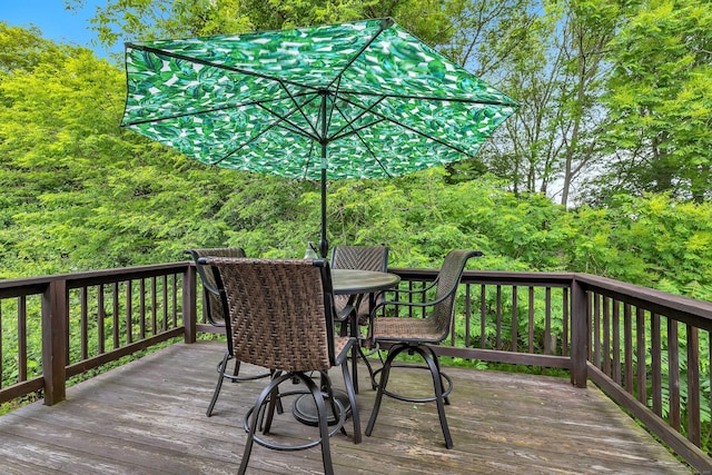 81 Charter Oak Dr, East Lyme, CT 06333 - wooden terrace featuring outdoor dining area