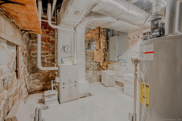 103 Clay St, Thomaston, CT 06787 - unfinished below grade area with water heater and electric panel