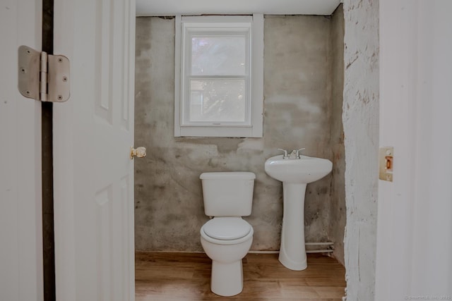 103 Clay St, Thomaston, CT 06787 - half bath featuring toilet and wood finished floors