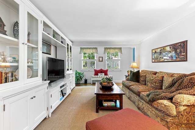 5 Lookout Rd, Norwalk, CT 06850 - living area featuring ornamental molding and light carpet