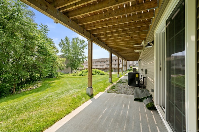 64 Scotch Cap Rd Unit 173, Waterford, CT 06375 - wooden deck with a patio and a yard