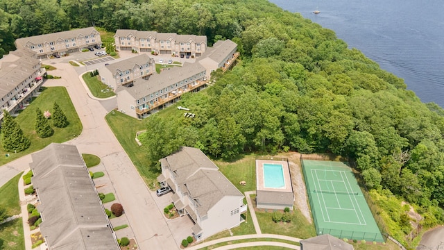 64 Scotch Cap Rd Unit 173, Waterford, CT 06375 - aerial view of a nearby body of water and a pool area