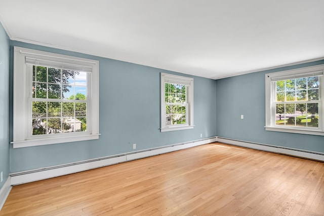 133 Griswold Rd, Wethersfield, CT 06109 - spare room with a baseboard radiator, wood finished floors, and healthy amount of natural light