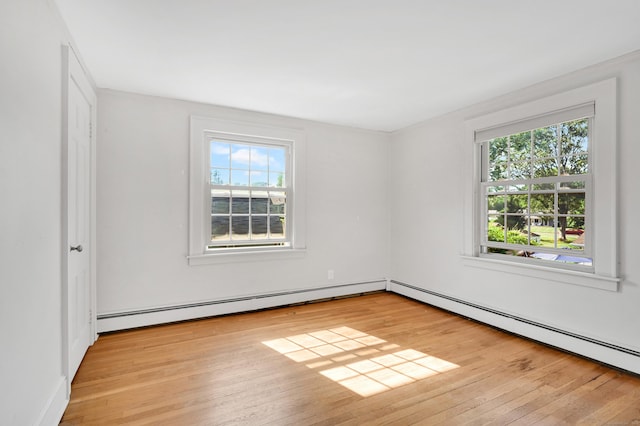 133 Griswold Rd, Wethersfield, CT 06109 - spare room with plenty of natural light, a baseboard radiator, and light wood-style floors