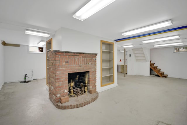 133 Griswold Rd, Wethersfield, CT 06109 - basement with stairway and a fireplace