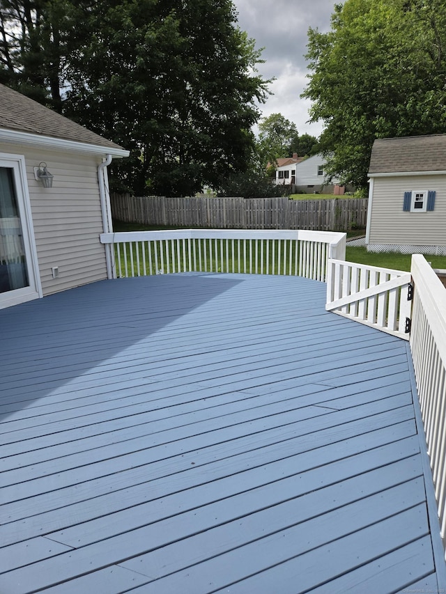 118 Harding Ave, Newington, CT 06111 - deck with a fenced backyard and an outbuilding
