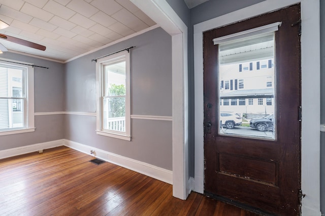 21 Bigelow Ave, Enfield, CT 06082 - entryway with hardwood / wood-style floors and crown molding