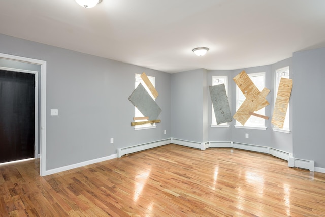 68 School St, Hartford, CT 06106 - unfurnished room with a baseboard heating unit and wood finished floors