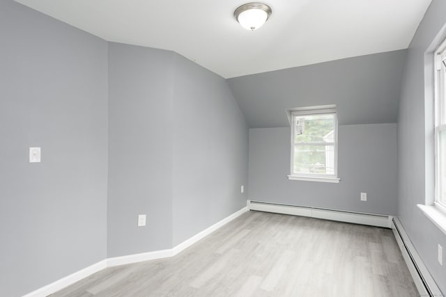 68 School St, Hartford, CT 06106 - bonus room with baseboard heating, light wood-style flooring, and lofted ceiling