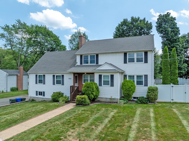 263 New Britain Ave, Newington, CT 06111 - view of front facade with a gate and a chimney