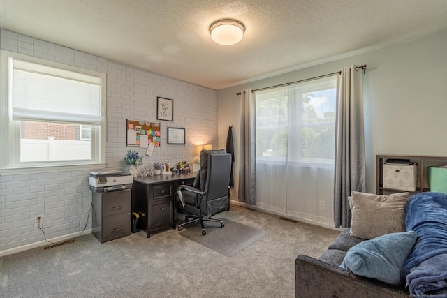 263 New Britain Ave, Newington, CT 06111 - office area featuring plenty of natural light, a textured ceiling, and light colored carpet