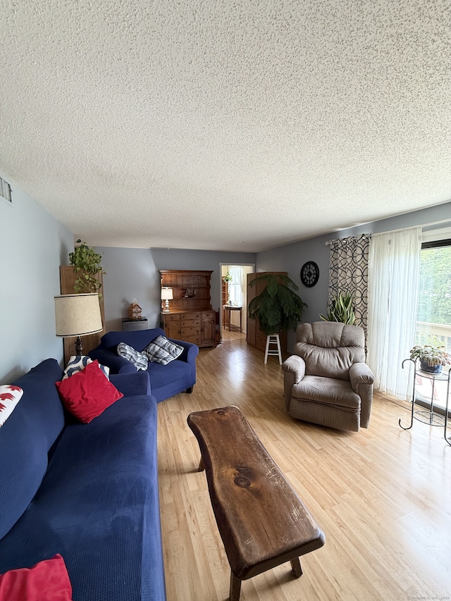 13 Heritage Vlg Unit E, Southbury, CT 06488 - living area with a textured ceiling, wood finished floors, and healthy amount of natural light
