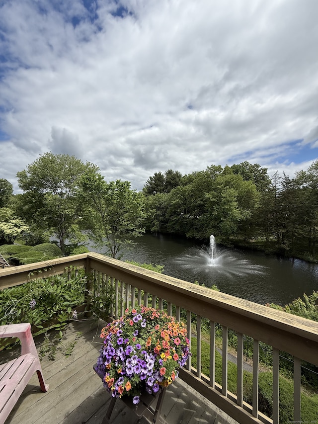 13 Heritage Vlg Unit E, Southbury, CT 06488 - wooden deck featuring a water view