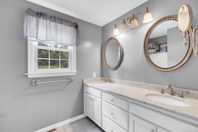 24 Cambridge Dr, Southington, CT 06489 - bathroom with double vanity and tile patterned flooring