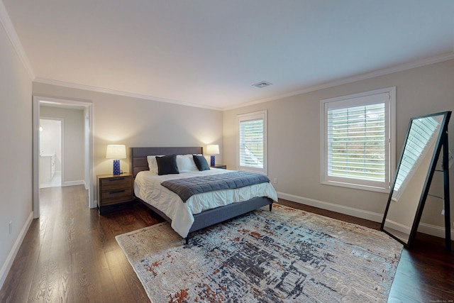 13 Spruce Ridge Dr, New Fairfield, CT 06812 - bedroom with dark wood-type flooring and ornamental molding