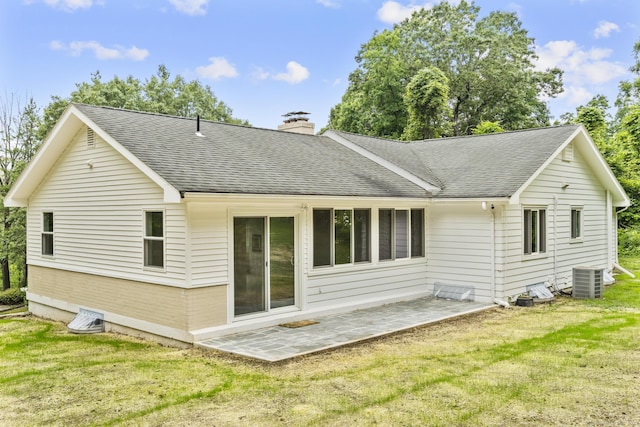 14 Pine Tree Ln, Avon, CT 06001 - rear view of property with a lawn, a chimney, and roof with shingles