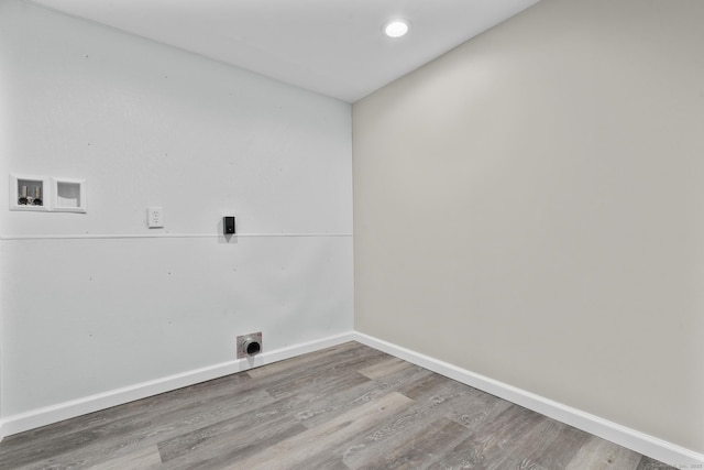 14 Pine Tree Ln, Avon, CT 06001 - laundry area featuring wood finished floors, washer hookup, electric dryer hookup, and recessed lighting