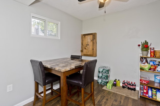 6 Weymouth Dr, Enfield, CT 06082 - dining area with ceiling fan and dark wood-type flooring
