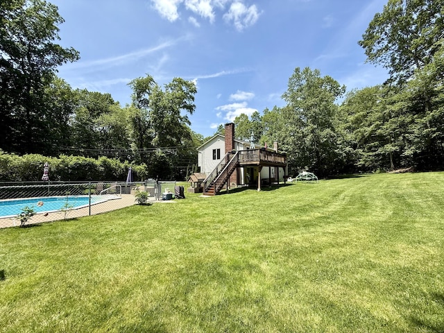 37 Pine Hill Rd, Tolland, CT 06084 - view of yard with stairway and a wooden deck