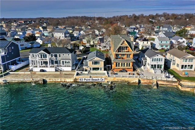 63 Point Beach Dr, Milford, CT 06460 - aerial perspective of suburban area with a large body of water