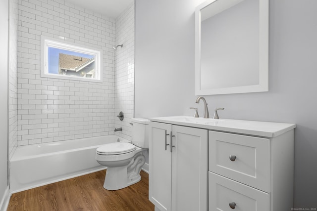 195 Arctic St, Bridgeport, CT 06608 - bathroom featuring wood finished floors, vanity, and tub / shower combination
