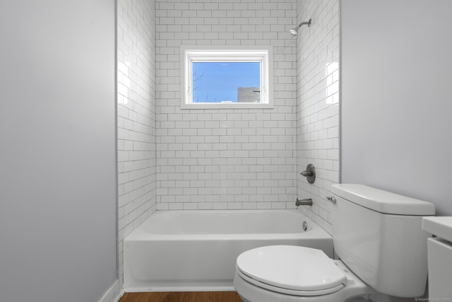 195 Arctic St, Bridgeport, CT 06608 - bathroom with shower / washtub combination and wood finished floors