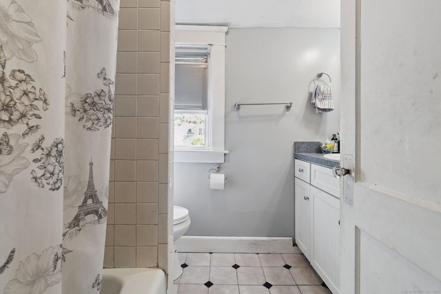 283 Third Ave, West Haven, CT 06516 - bathroom with vanity, tile patterned flooring, and shower / bathtub combination with curtain