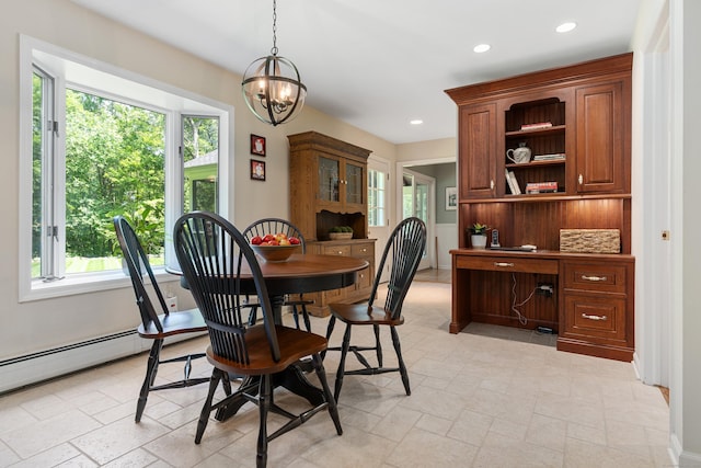 78 Carriage Rd, Wilton, CT 06897 - dining space with plenty of natural light, stone tile floors, and recessed lighting