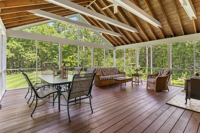 78 Carriage Rd, Wilton, CT 06897 - sunroom featuring outdoor dining space, an outdoor living space, and healthy amount of natural light