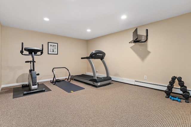 78 Carriage Rd, Wilton, CT 06897 - exercise room with carpet and recessed lighting