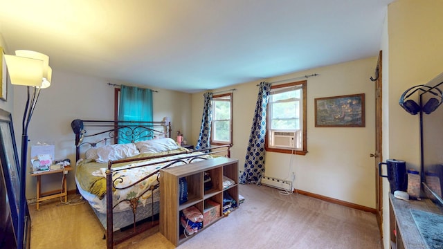 17 Plainfield St, Enfield, CT 06082 - bedroom featuring cooling unit, carpet floors, and a baseboard radiator