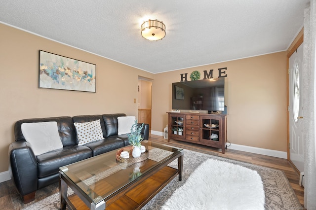 529 Orchard St, Rocky Hill, CT 06067 - living room featuring wood finished floors and a textured ceiling